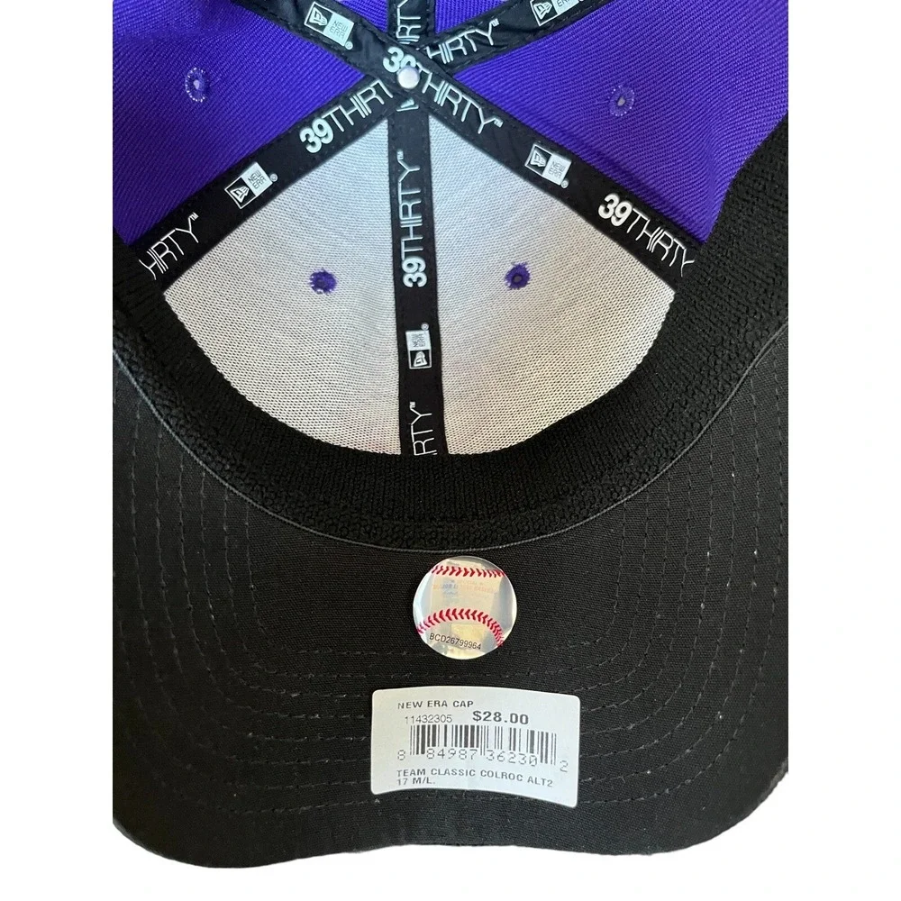Colorado Rockies New Era 39THIRTY Hat M/L Purple Alt 2 Team Classic MLB Cap